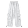 thumbnail image 5 of Ozmmyan Wide Leg Sweatpants for Womens Lightweight Cargo Pants Drawstring High Elastic Waist Baggy Utility Trousers with Multiple Pockets, 5 of 5