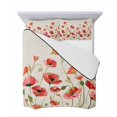 thumbnail image 7 of Quilts Full Size Bedding Set, Red Poppy Lightweight Quilted Comforter, Spring Summer Flowers Botanical Rustic Soft Reversible Bedspread Coverlet with Pillow Covers for All Season, 78" x 90", 7 of 7
