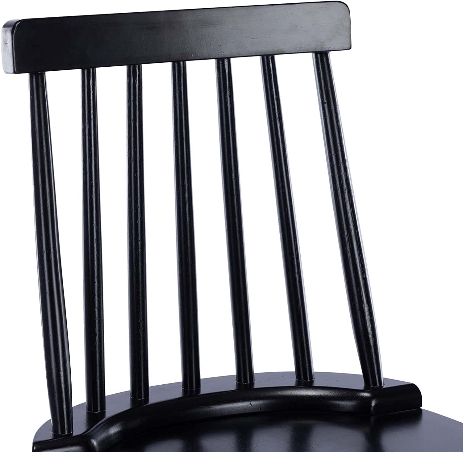 Duhome Wood Bar Stools Set of 2, Farmhouse Counter Stools 24" Barstool with Back Counter Height Chairs for Kitchen Island Windsor Stool, Black