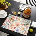 thumbnail image 4 of Pioneer Flower Floral Print Pattern Summer Placemats Table Placemats Set Of 4-Linen Kitchen Washable Placemats Table Mats 12x18 Inch Non-Slip Heat Resistant, 4 of 5