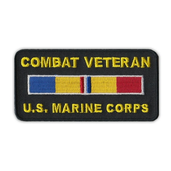 Patch, Embroidered, Combat Veteran U.S. Marine Corps, 4" x 2"