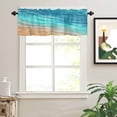 thumbnail image 2 of Abstract Turquoise Valances for Windows Ocean Beach Waves Lines Gradient Rod Pocket Curtain Valance Window Treatment Short Curtains for Kitchen Living Room, 58"x16", 2 of 5