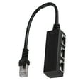 thumbnail image 3 of Cable de Extensión Ethernet, Conector de Transferencia Divisor de Puerto Macho A 3 Hembra Para Dispositivos de Red, Negro, ABS, 1 Paquete, 3 of 7