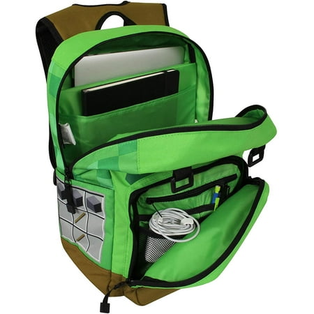 Minecraft - Minecraft Backpack 17 inch Green Pickaxe - Walmart.com ...