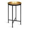 thumbnail image 1 of Kate and Laurel Celia Table d'Appoint Ronde en Métal Pliable 14x14x25,75 Noir/or, 1 of 5