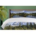 thumbnail image 4 of Ambesonne Mountain Duvet Cover Sets, Tree and Snowy Nature, 2-Queen, Green Blue White, 4 of 7