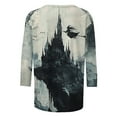 thumbnail image 4 of Halloween 3/4 Sleeve Shirts for Women Cute Witch Graphic Tees Funny Family Party Matching Holiday Tops, 4 of 4