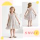 thumbnail image 2 of Vestido YOUNGER TREE a rayas caqui para niños pequeños de 4 a 5 T, manga con volantes, 2 of 5