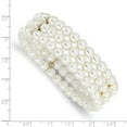 thumbnail image 2 of Gold tone Cultura Glass Pearl Stretch Bracelet Measures 19mm Wide - Stretch Bracelet for Women, 2 of 2