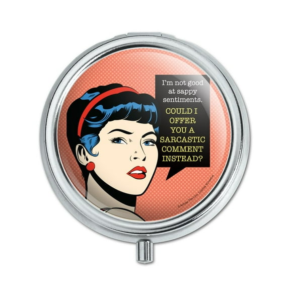 Not Good at Sappy Sentiments Sarcastic Comment Instead Funny Humor Pill Case Trinket Gift Box