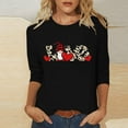 thumbnail image 2 of Womens 3/4 Sleeve Crew Neck Valentine T Shirts Love Heart Printed Graphic Tee Tops, 2 of 4