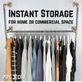 thumbnail image 5 of Wall and Floor Mounted Modular Clothing Rack, Steel Pipe, Fittings and Flanges, Industrial Design and Look for Home, Retail or Commercial Use, 5 of 17