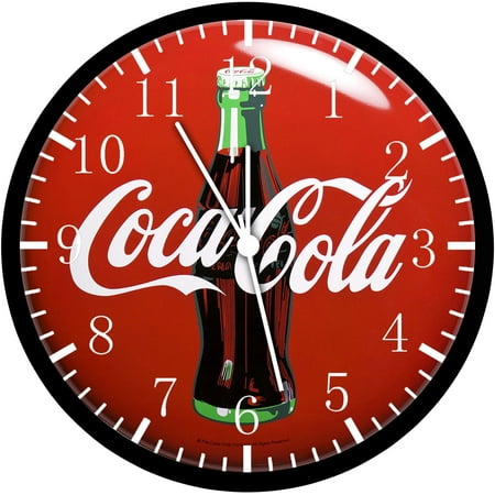 Coca Cola Wall Clock 12 Inches Non-Ticking Silent Battery Operated Wall Decor for Home/Office/School/Kitchen/Bedroom/Living Room