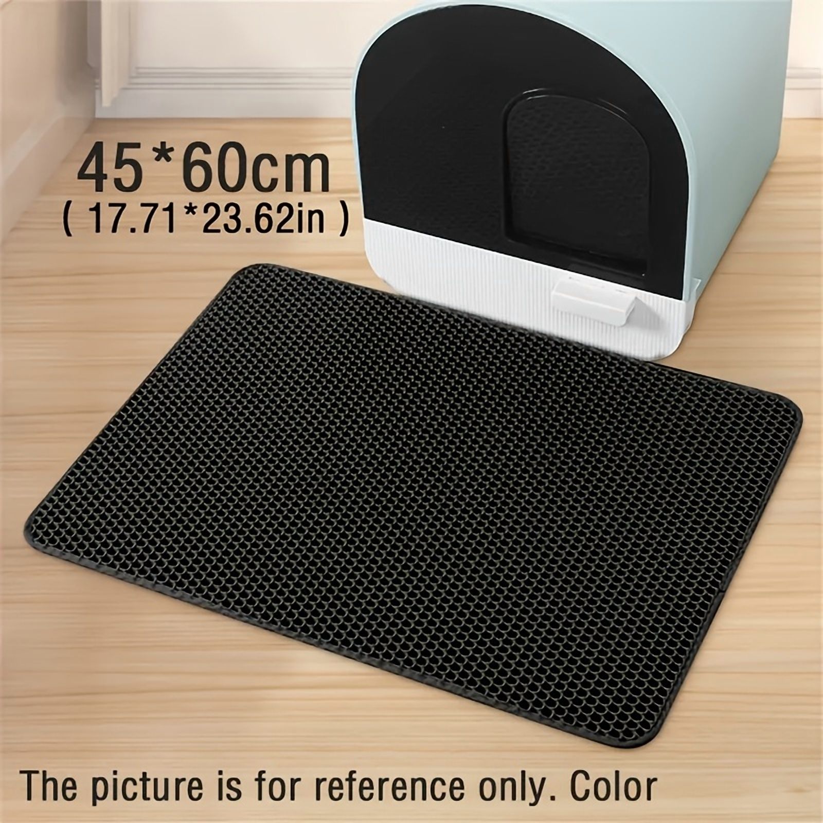 Double layer honeycomb cat litter mat - easy to clean, non-slip base - suitable for cat litter boxes and pet toilet areas