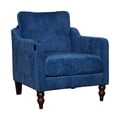 thumbnail image 7 of LEGAHOME Accent Chair for Living Room, Chenille Upholstered Armchair with Solid Wood Leg, Mid Century Single Sofa Chair for Living Room, Bedroom, Reading Corner, Blue, 7 of 7