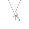 thumbnail image 2 of Delight Jewelry Silvertone Small Fairy with Pink Wings Silvertone Sisters Best Friends Forever Bar Charm Necklace, 23", 2 of 4