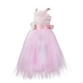 thumbnail image 5 of iEFiEL Little Big Girls Cross Back Flower Girl Dress Wedding Tulle Birthday Party Dress, 5 of 7