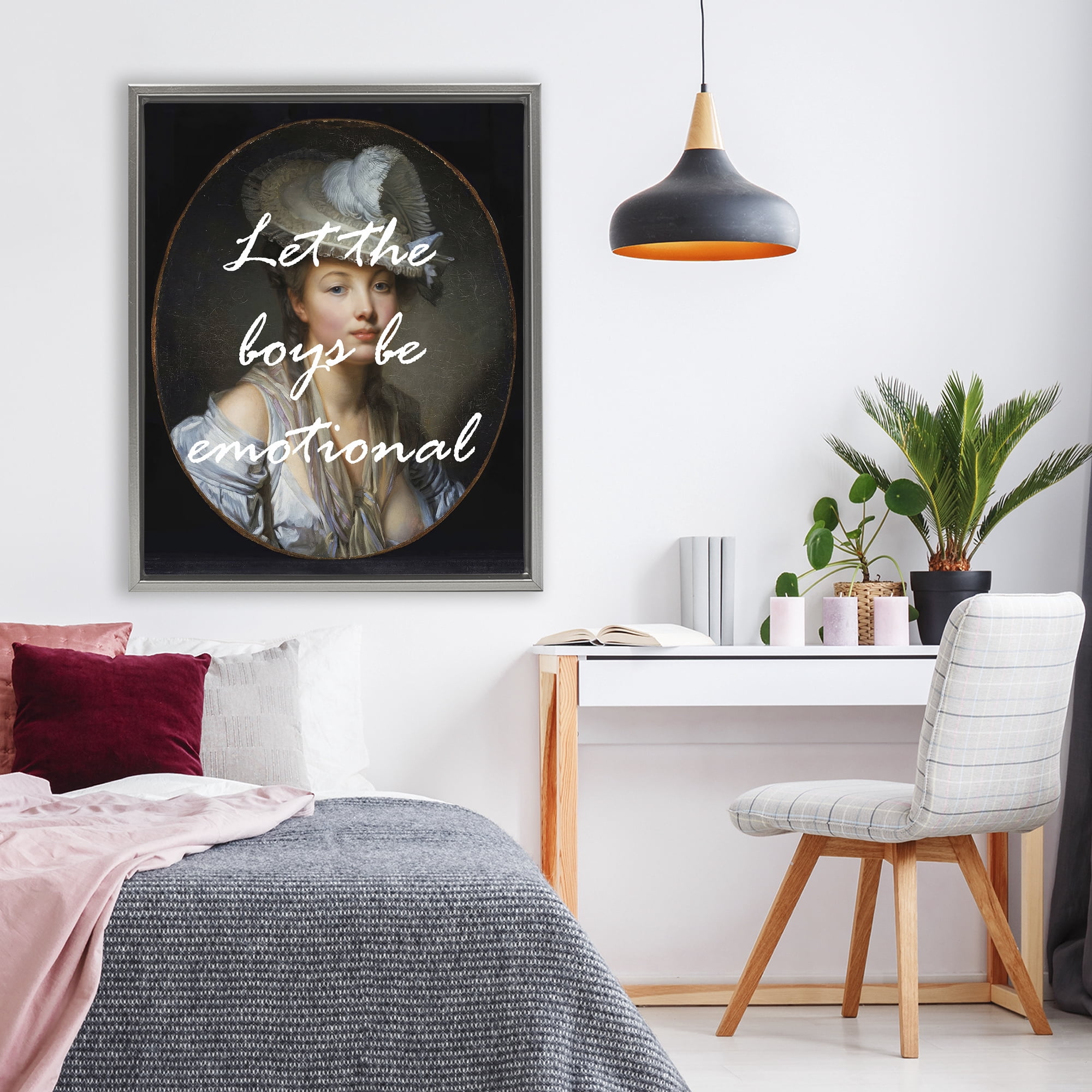 Stupell Industries Let The Boys Be Emotional Gray Framed Floater Canvas Wall Art, design by Tina LeCour