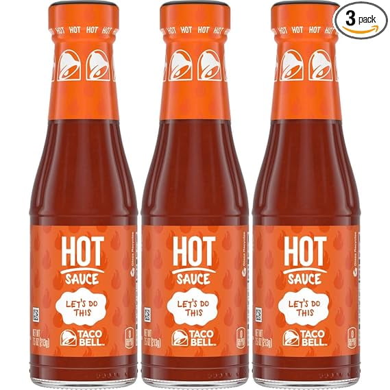 Taco Bell Hot Sauce, 7.5 oz Bottle pack of 3