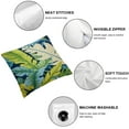 thumbnail image 4 of Décor Set of 2 Indoor Outdoor Throw Pillows cover Balmoral Opal Kiwi Green Cancun Blue Bright Tropical Palm Leaf, 4 of 6