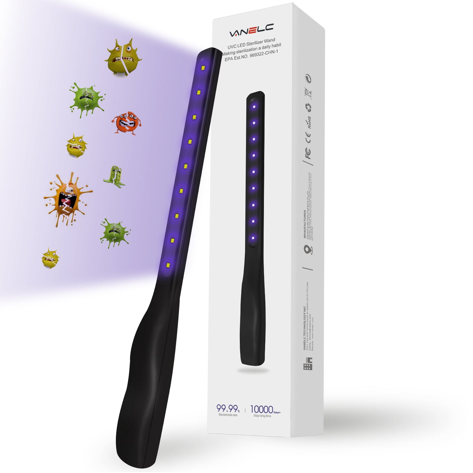 VANELC UV Light Sanitizer Wand, Portable Ultraviolet Disinfection Lamp