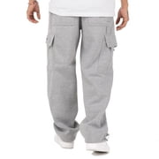 Pro Club Mens Heavyweight Fleece Cargo Pants, Heather Gray, Small