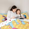 thumbnail image 4 of Castle Fairy Baseball Print King Bedding 7pcs, Ice Cream Bat King Bed in a Bag, Pink Blue Yellow, 4 of 7