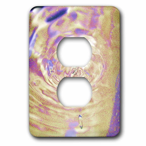 3dRose, Print of Beige Marbled Water Vortex, 2 plug outlet cover