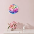 thumbnail image 3 of ATEDEANEI 12" Wall Clock Battery Operated Silent Non Ticking Romantic Rainbow Tie Dye Beautiful, 3 of 5