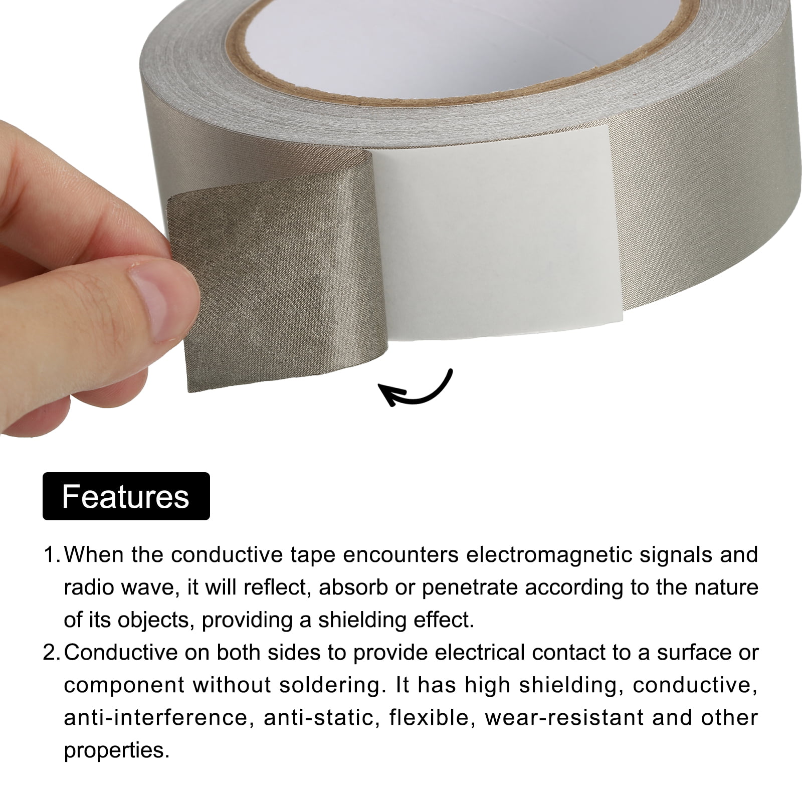 Wholesale OLYCRAFT 1 Inch x 65 Feet Faraday Cloth Tape Double Conductive RF Fabric  Tape High Shielding Conductive Tape Sliver Fabric Adhesive Tape Roll for  Signal Blocking EMI Shielding Wire Harness Wrap 