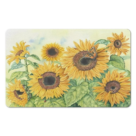 Rustic Farmhouse Shower Curtain Rug, 20x32 inch - Complete with Sunflower Bathroom Decor and Floral Toilet Curtain Rug for Aesthetically Pleasing Spaces