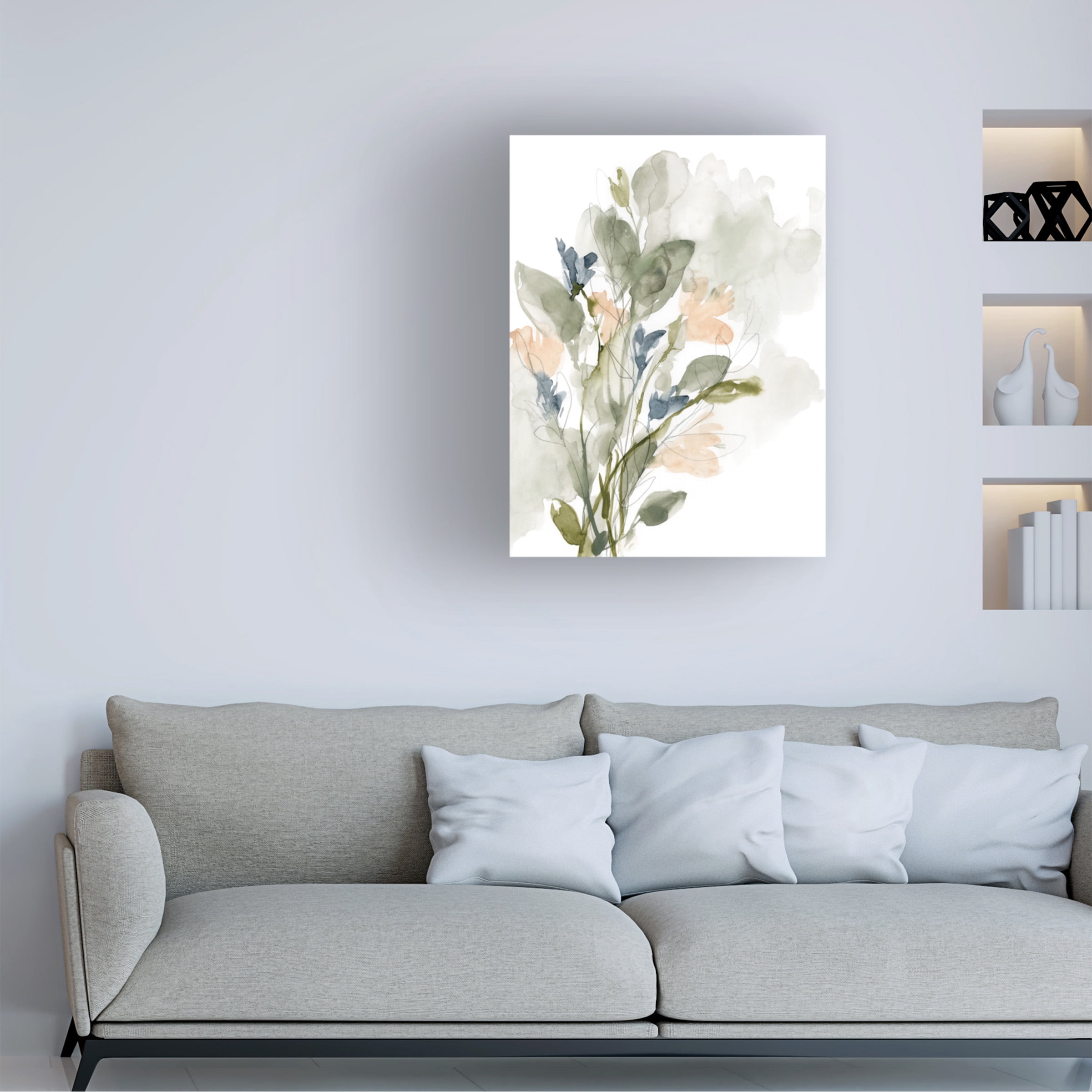 Jennifer Goldberger 'Flower Cluster I' Canvas Art