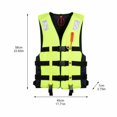 thumbnail image 2 of Fluorescent Green Adult Life Vest with Reflective Strips, Lightweight Flotation Device for Kayaking Fishing, Water Travel Gear, 2 of 5