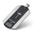 thumbnail image 5 of Men's Stainless Steel Cross Dog Tag Necklace - Philippians 4:13 / Proverbs 4:23 / Joshua 1:9 Engraved Religious Pendant, Faith Jewelry for Men, Trendy Streetwear Accessory for Daily Wear, Baptism & B, 5 of 5