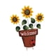 thumbnail image 5 of Estaca de jardín con maceta, decoración 2D, metal resistente, práctico letrero de bienvenida para exteriores Rojo, 5 of 9