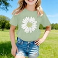 thumbnail image 2 of Gyujnb Daisy Print Cold Shoulder Round Neck Short Sleeves Casual T Shirt (Little Girls, Big Girls),8-9 Years, 2 of 3
