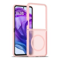 Decase Skin-Feel Anti-Scratch PC TPU Case for Motorola Razr 50 Ultra 2024,Compatible with Mag-Safe,Translucent Matte Drop Proof Phone Case,Rugged Back Cover for Motorola Razr  2024 Case,Pink