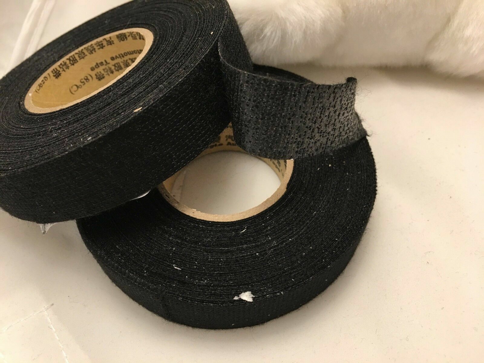 XZKING 4Rolls 82ft Car Multipurpose Tape Self Adhesive Anti Squeak Rattle Felt Automotive Wiring Harness Tape Black Wiring Loom Tape Cloth Tape