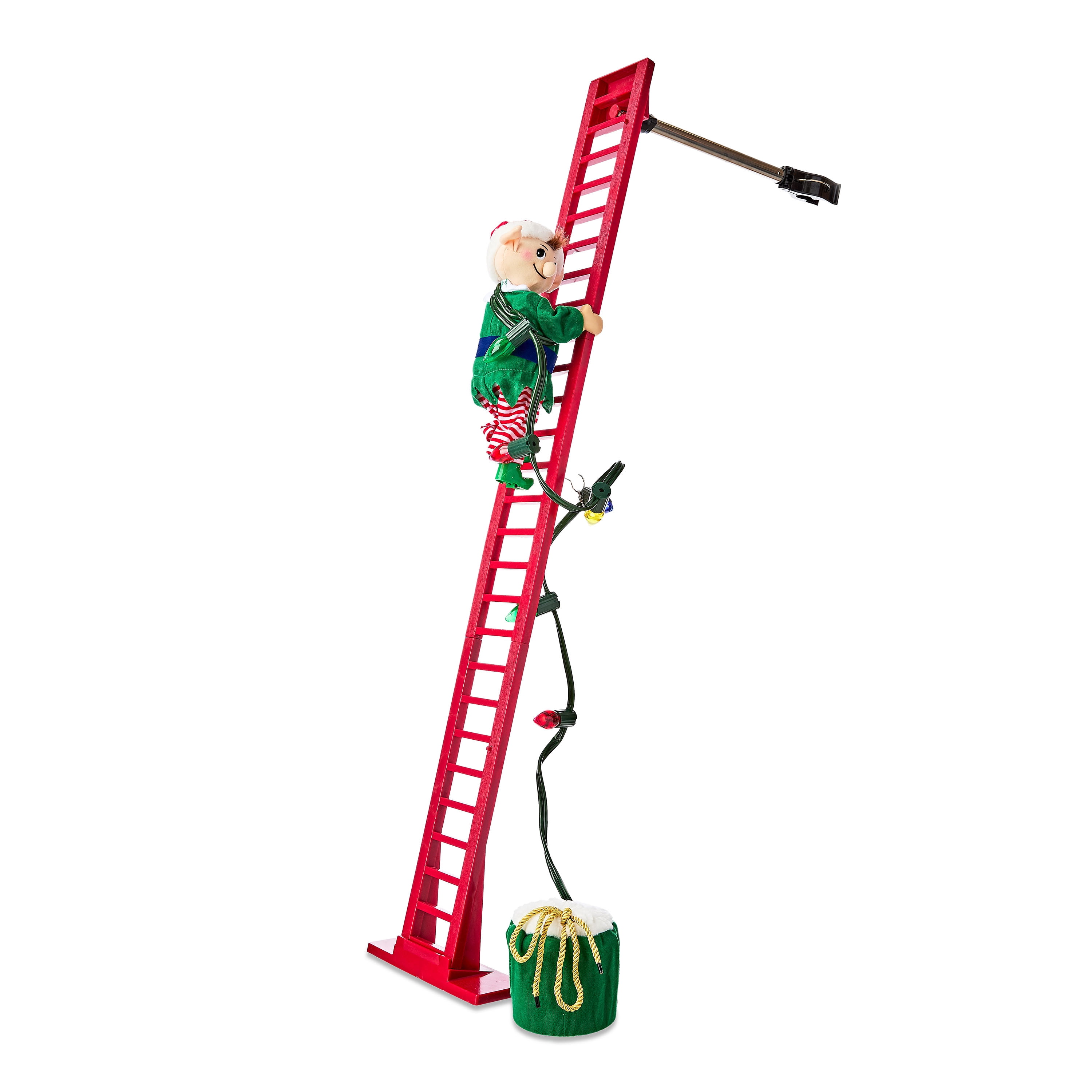 Mr. Christmas 42" Super Climbing Elf Decoration, Green