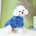 thumbnail image 2 of Ropa para perros con anilla para tirar, ropa de terciopelo de dos patas para mascotas, ropa para perros de otoño e invierno, ropa de terciopelo con cara sonriente, 2 of 4