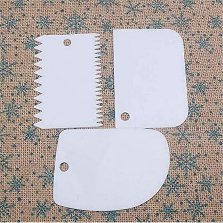 

Plastic spatula and scraper set for baking cakes and pies dishwasher safe white