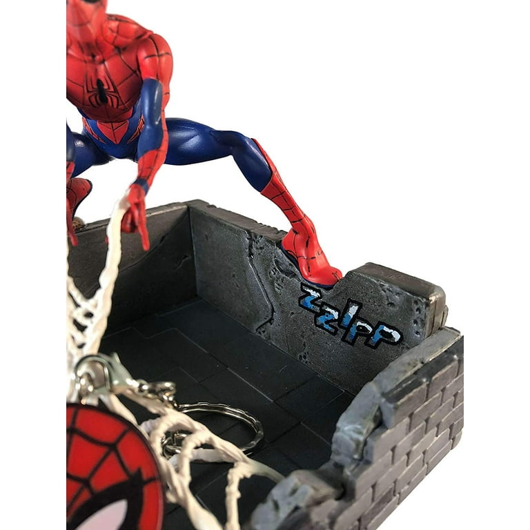 Spider-Man Collectible Figure, Key Holder Statue with PVC Keychain