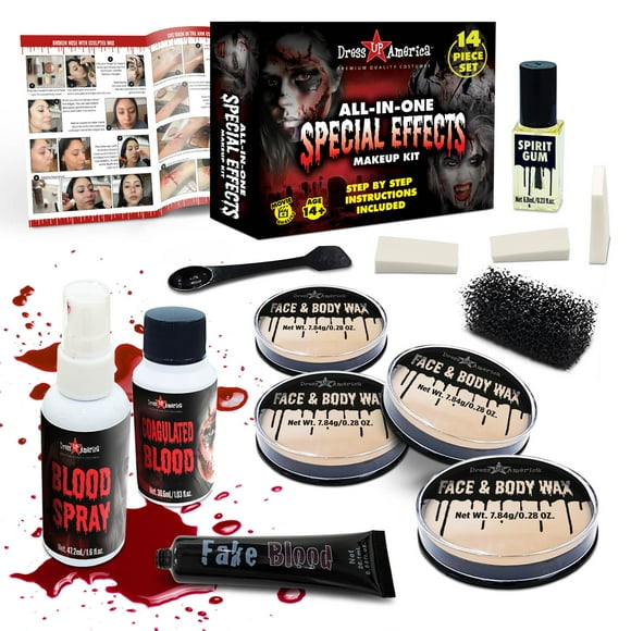 Kit de maquillaje Dress-Up-America Halloween SFX Realistic Bloody