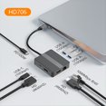 thumbnail image 2 of Concentrador USB C 7 en 1, Adaptador USB 3.2, Concentrador Tipo C, EstacióN de Acoplamiento para Computadora PortáTil con 4K 60 Hz, Doble HDTV, RJ45, Ethernet, PD, Carga RáPida B, 2 of 5