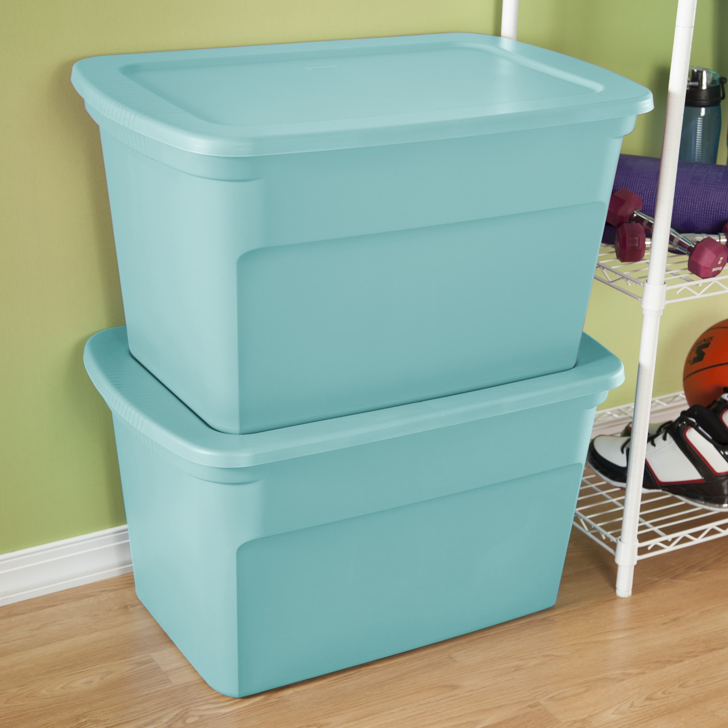 Aqua Slate 30-Gallon Storage Tote