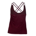 thumbnail image 2 of eVogues Plus Size Racerback Gold Feather Print Tank Top Burgundy, 2 of 3