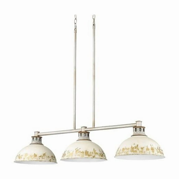 Golden Lighting Kinsley 3-light Island Light in Antique Ivory shade