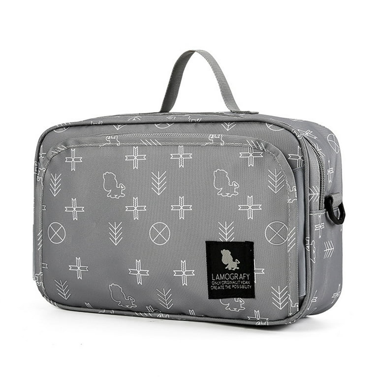 harmtty Diaper Bag Waterproof Large Capacity Fashion Print Oxford Cloth  Multipurpose Baby Stroller Bag for Outdoor,Grey 