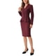thumbnail image 4 of Conjunto de falda de 2 piezas para mujer INSPIRE CHIC, blazer peplum, falda lápiz de cintura alta, atuendo de trabajo en púrpura profundo, 4 of 6