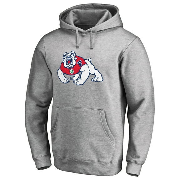 Men's Ash Fresno State Bulldogs Primary Team Logo Pullover Hoodie